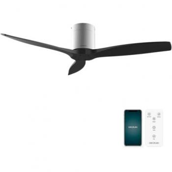 Cecotec Ventilador de Techo EnergySilence Aero 5500 Aqua IronBlack Connected, Motor DC 40W, Diámetro 132 cm, Bajo consumo, Wifi, Mando a distancia, Uso en exteriores, Temporizador