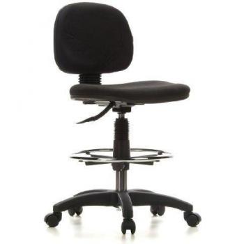 hjh OFFICE 648000 TOP WORK 08 Silla de trabajo, Taburete de trabajo con ruedas, tejido negro
