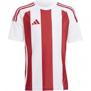 Camiseta de fútbol adidas rayas 24 infantil blanca y roja