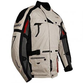 Roleff Racewear, Chaqueta de Moto, negro/plateado/gris/rojo, S