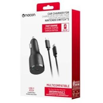 Adaptador de Coche USB-C 60W para Nintendo Switch y Switch 2 - Carga Rápida