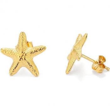 Pendientes Starfish de plata dorado