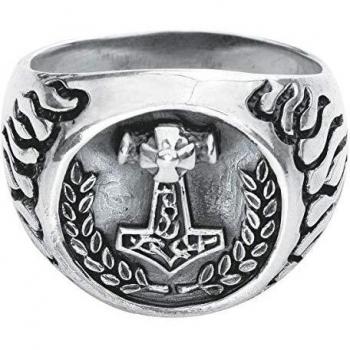 etNox hard and heavy Martillo de Thor Hombre Anillo Standard M, Acero Inoxidable,