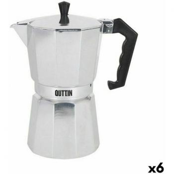 Cafetera Italiana Quttin 9 Tazas de Aluminio (6 Unidades)
