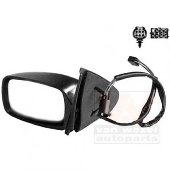 Espejo retrovisor VAN WEZEL 1830807 con carcasa negra, ajuste manual, cristal convexo y diseño específico para vehículos