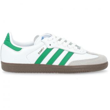 Adidas Samba BCO/Verde IG1024 - Zapatillas para hombre - Color blanco y verde - Talla 40 2/3 - Material: Piel