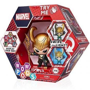 WOW! PODS - Colección Marvel - Loki - Figura Coleccionable con luz y Sensor de Movimiento (Deqube 918MVL101606