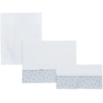 Cambrass Stela - Sábana para minicuna, 3 piezas, 80 x 120 cm, color celeste