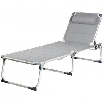 CAMPART Travel BE-0639 - Tumbona para camping, color gris