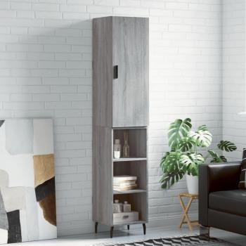 Aparador alto de madera multicapa gris Sonoma 34,5x34x180 cm