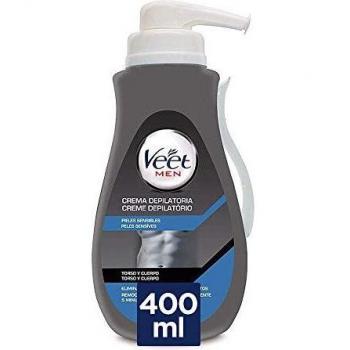 VEET Men - Crema depilatoria con dosificador para pieles sensibles, 400 ml