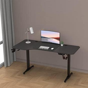 Escritorio L Oxnard Eléctrico Altura Regulable 73-118 cm Negro con Memoria 160x60/75 cm
