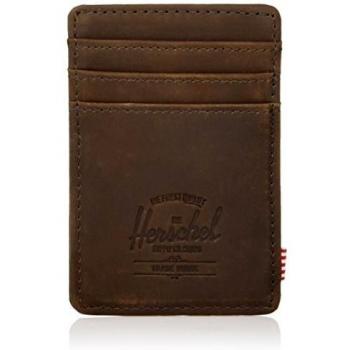 Herschel Supply Raven Leather RFID Wallet Billetera Tipo Tarjetas, Nubuck Marrón, Talla única Unisex