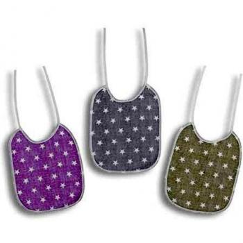 Interbaby - Baberos Estrellas 20x25 Interbaby Rosa-Gris-beig 20 x 25 cm.