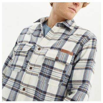Camisa Manga Larga Hydroponic Gaviota White Blue Check