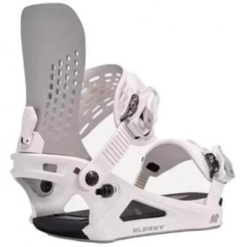 K2 Albany White Grey S - Fijación de snowboard para mujer, color blanco
