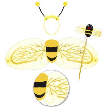 Kit de Abeja Infantil: Alas, Diadema y Varita