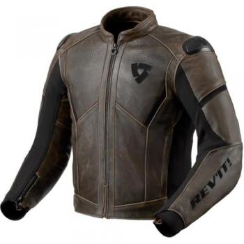 Revit Chaqueta de Moto de Cuero Parallax Marrón