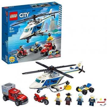 LEGO 60243 City Policía: Persecución en HelicópteroSet de Construcción con Quad ATVMoto y CamiónRegalos de Navidad para Niños 5 Años