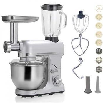 Robot Multifunción 5L 1000W Plateado con Picadora y Batidora de 1,5L en Vaso - Robimix Silver