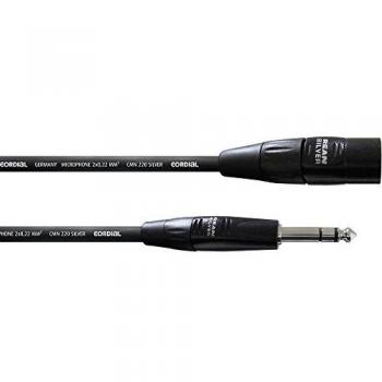Cable de audio XLR a Jack 6.3 mm Cordial CIM 1.5 MV - Longitud 1.50 m, color negro