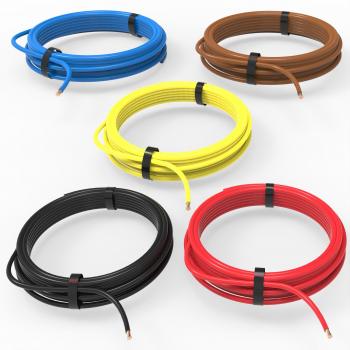 Auprotec® Cable unipolar 0.5 mm² Hilo eléctrico en anillo: Set 5 colores a 10m