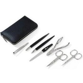 Estuche de manicura ERBE INOX con cremallera, 5 piezas, color topo