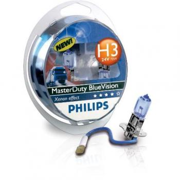 Philips, H3 MasterDuty BlueVision, Headlight Lamp, 24 V