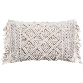 Cojín de Macramé Desmontable 30 x 50 cm en Algodón