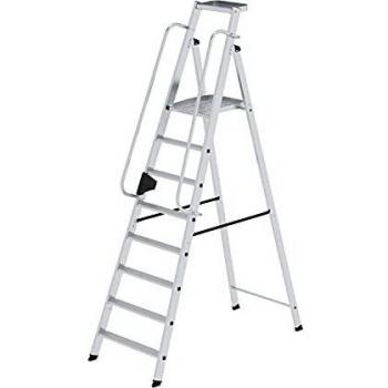 Escalera de Aluminio con Plataforma 8 Niveles, Unilateral, MUNK, 50088