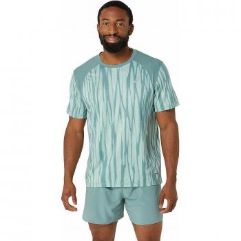 Camiseta ASICS Road All Over Print manga corta azul turquesa L