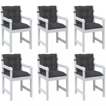 Cojines para silla respaldo bajo 6 piezas Antracita Mélange 100x50x7 cm