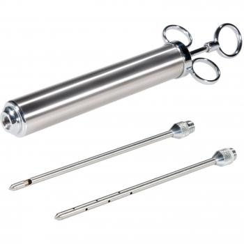 Lysport 304 Stainless Steel Meat Marinade Injector Seasoning Injector with 2-oz Large Capacity Barrel and 2 Professional Marinade Needles for Chicken Turkey and Beef