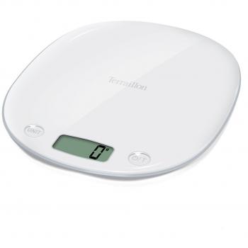 Balanza de cocina electrónica TERRAILLON - tara, conversión de líquido, mango integrado, rango de pesaje 5 kg, precisión 1g - modelo 'Macaron Inox' ​​Merengue