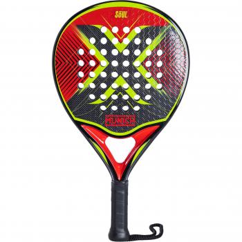 Pala de Pádel Munich X-Soul - Diseño moderno, núcleo de goma EVA, superficie de fibra de vidrio, forma lágrima, balance medio, ideal para jugadores intermedios y avanzados