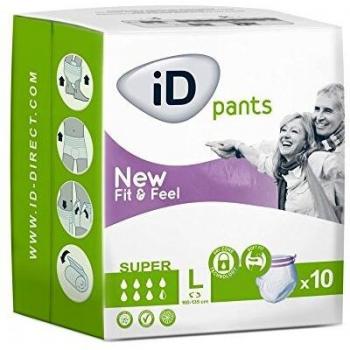 Pantalones Absorbentes iD Fit & Feel Super L 10 uds