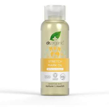 Dr. Organic Aceite para Estrías Mamá y Bebé, Reafirmante, Alisante, Nutritivo, 100 ml, Orgánico Certificado, Libre de Crueldad, Sin Parabenos ni SLS