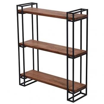 Estantería de pared Falster de 3 niveles pino/metal 77 x 60 x 20 cm pino teñido/negro