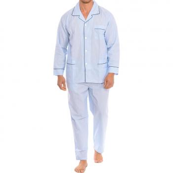 Pijama de camisa manga larga para hombre Kisses & Love KL30193 - Color azul claro - Talla XL - Material algodón