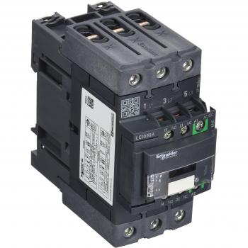 Contactor TeSys D Schneider LC1D50ABNE, 3 polos, 3 NA, 50 A, bobina 24 V AC/DC, capacidad de carga de 22 kW