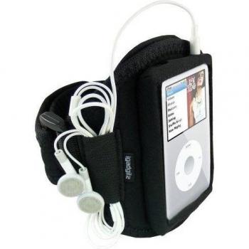iGadgitz U0134 Brazalete Armband Sport Deporte Funda Compatible con Apple iPod Classic 80/120/160GB - Negro