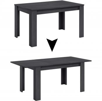 Habitdesign Mesa de Comedor Extensible, Mesa salón o Cocina, Acabado en Color Gris Ceniza, Modelo Kendra, Medidas: 140-190 cm