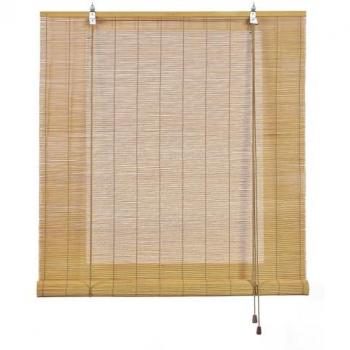 Estor Enrollable de Bambú Natural Marrón Claro para Interior y Exterior - 150 x 250 cm
