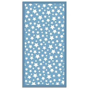 Alfombra Vinílica Antideslizante Estrellas Azul 140 x 200cm - Alfombra de Cocina y Salón Ignífuga y Antihongos