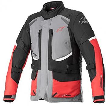Alpinestars Andes V3 Drystar - Chaqueta de Moto Impermeable Transpirable, Color Gris Oscuro-Negro-Rojo Intenso, Tallas disponibles: 3XL y Small-Large para Hombre, diseño textil