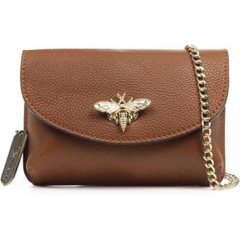 Bolso de mano Aquilonia de piel auténtica acabado Dollaro de 17,5x6x11,5 cm