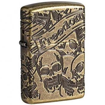 ZIPPO | Mechero, Armor® Freedom Skull Antique Brass