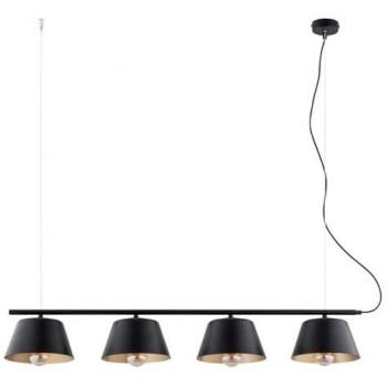 Lámpara de Suspensión Gelato EPIKASA, Acero con Recubrimiento de Polvo, Negro y Oro, 100x100x20 cm