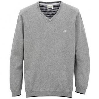 Oxbow M1pivega - Jersey de Cuello en V para Hombre, Hombre, Jersey de Cuello en V, OXV916172, Gris Multicolor, 3XL
