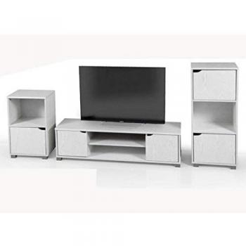 Mueble TV de Pared Mini Equipado Blanco 3 Piezas